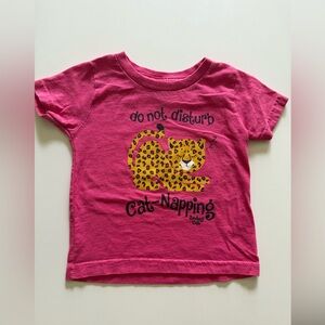 Pink Cat Napping Kids T-Shirt by